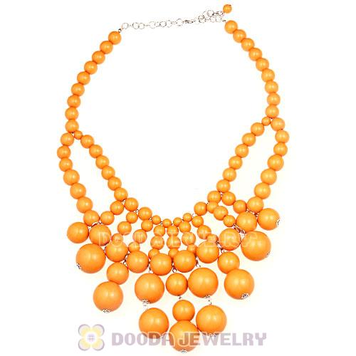 2012 New Fashion Cascade Yolk Yellow Bauble Bib Necklace Wholesale