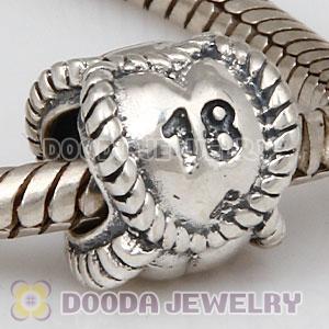 European Sterling Silver Message Bead Birthday Milestones 18 Charm Wholesale