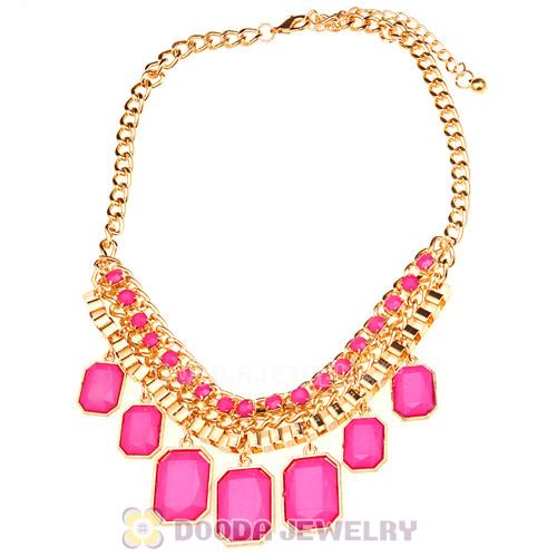Chunky Resin Diamond Choker Bib Necklaces Wholesale
