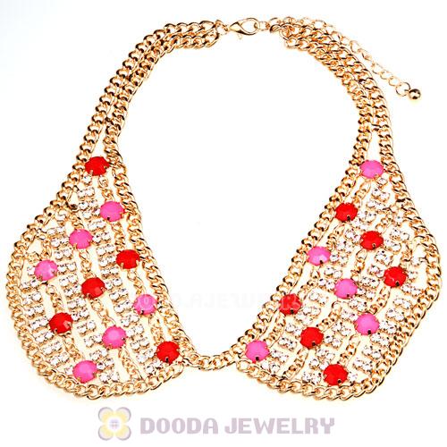 Crystal Resin Rhinestone Choker Collar Bib Necklaces Wholesale