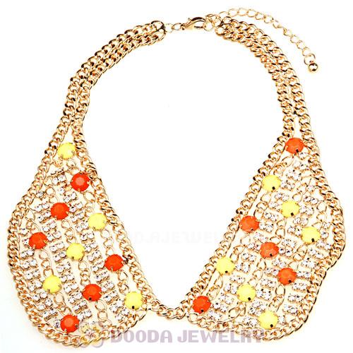 Crystal Resin Rhinestone Choker Collar Bib Necklaces Wholesale