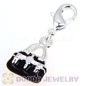 Fashion Tscharm Jewelry Silver Plated Alloy Black Handbag Charms Wholesale 