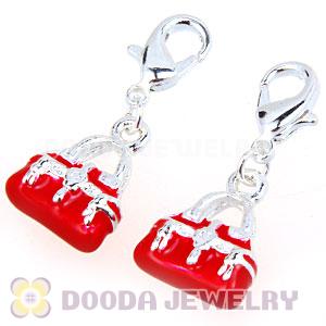 Fashion Tscharm Jewelry Silver Plated Alloy Red Handbag Charms Wholesale 