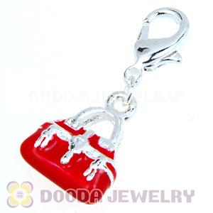 Fashion Tscharm Jewelry Silver Plated Alloy Red Handbag Charms Wholesale 
