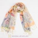 Urban Retro Textile Printing Wool Scarf Infinity Tassel Pashmina Shawl Scarves