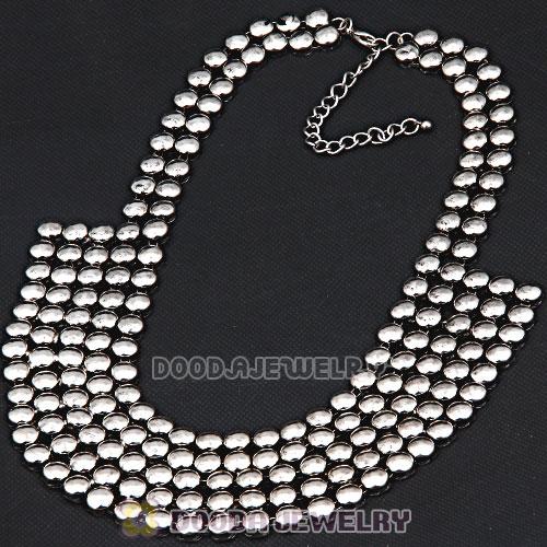Silver Bubble Bib Collar Necklace Wholesale