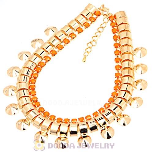 Chunky Gold Chain Resin Rhinestone Choker Collar Necklace Wholesale