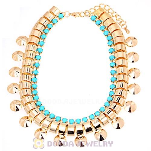 Chunky Gold Chain Resin Rhinestone Choker Collar Necklace Wholesale