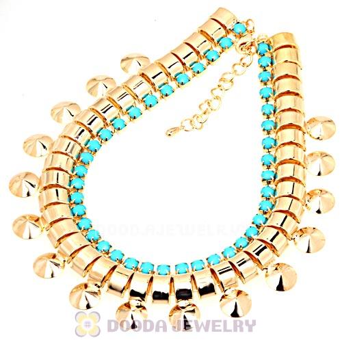 Chunky Gold Chain Resin Rhinestone Choker Collar Necklace Wholesale
