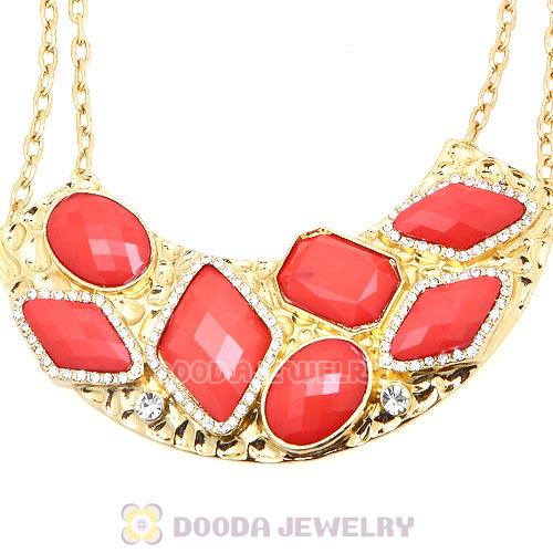 Golden Resin Geometry Crescent Choker Collar Necklace Wholesale