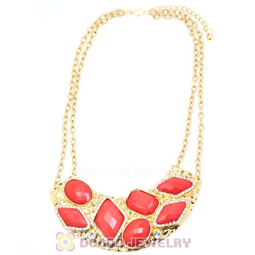 Golden Resin Geometry Crescent Choker Collar Necklace Wholesale