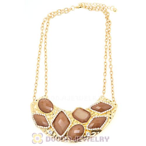 Golden Resin Geometry Crescent Choker Collar Necklace Wholesale