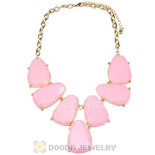 Pink Chunky Resin Teardrop Choker Collar Necklace Wholesale