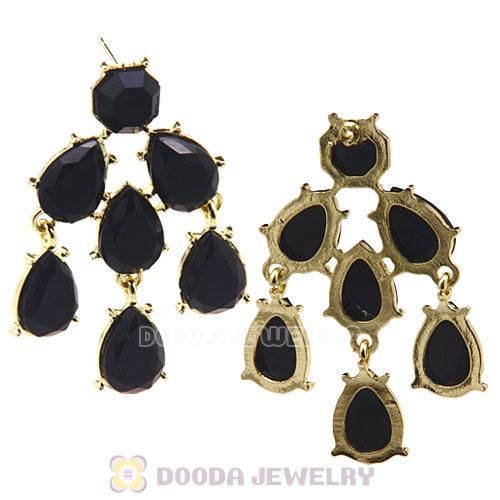 Fashion Black Resin Drop Chandelier Bubble Earrings Wholesale