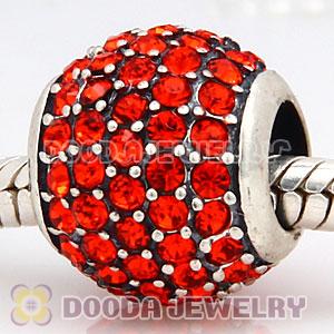 European Sterling Silver Hyacinth Pave Lights With Hyacinth Austrian Crystal Charm