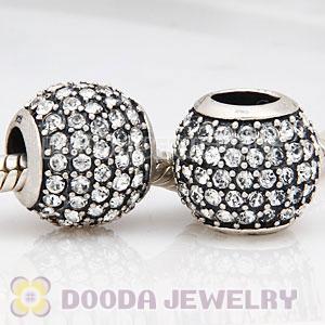 European Sterling Silver Clear Pave Lights With Crystal Austrian Crystal Charm