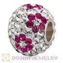 10X13 Big Charm Flower Beads With 130pcs Austrian Crystal In 925 Silver Core