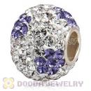 10X13 Big Charm Flower Beads With 130pcs Austrian Crystal In 925 Silver Core