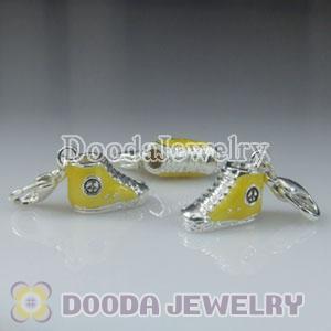 Wholesale Tscharm Jewelry Silver Plated Alloy yellow ice skate Charms