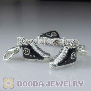 Wholesale Tscharm Jewelry Silver Plated Alloy black ice skate Charms