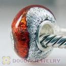925 Silver Foil Charm Jewelry Glass Beads with 925 sterling silver single core
