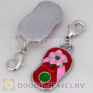 Platinum Plated Alloy Enamel European Jewelry Slipper Charms Wholesale 
