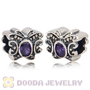 Solid Sterling Silver European Style Beads with Stone