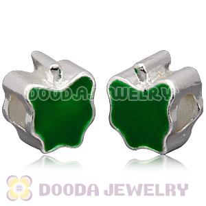 Silver Plated Enamel European Clover Charms For St Patricks Day