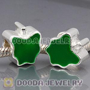 Silver Plated Enamel European Clover Charms For St Patricks Day