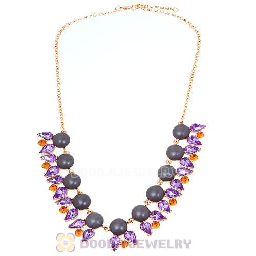 2013 New Arrival Dewdrop Crystal Grey Resin Bubble Necklace Jewelry Wholesale