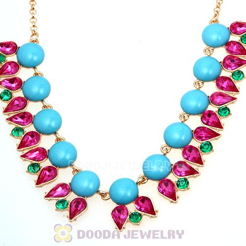 2013 New Arrival Dewdrop Crystal Turquoise Resin Bubble Necklace Jewelry Wholesale