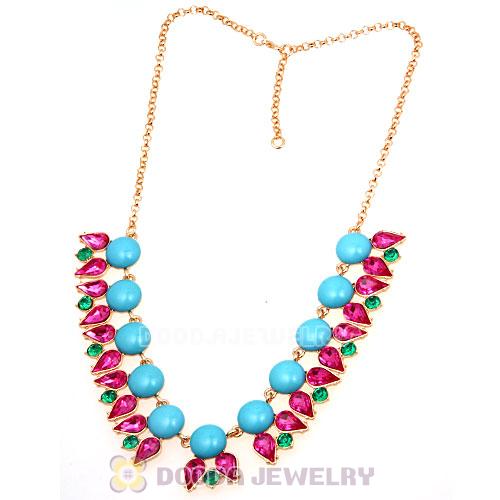 2013 New Arrival Dewdrop Crystal Turquoise Resin Bubble Necklace Jewelry Wholesale