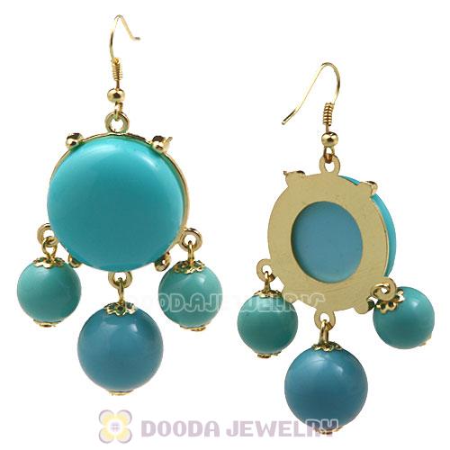 Fashion Gold Plated Drop Turquoise Bubble Earrings Wholesale