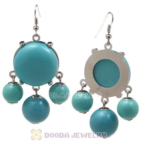 Fashion Silver Plated Drop Turquoise Bubble Earrings Resin Wholesale