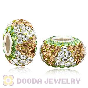 European silver beads with 90 crystal rhinestones Austrian crystal European beads