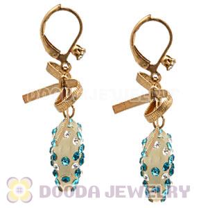 Fashion Gold Plated Bowknot Crystal Heart Earrings Wholesale