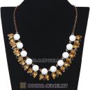 2013 New Arrival Dewdrop Crystal White Resin Bubble Necklace Jewelry Wholesale