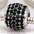 Platinum Plated European Jet Pave Lights Charm With Jet Crystal
