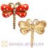 Fashion Gold Plated Enamel Dragonfly Stud Earrings Wholesale