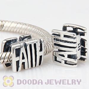 European 925 Sterling Silver FAITH Charm Message Bead Wholesale