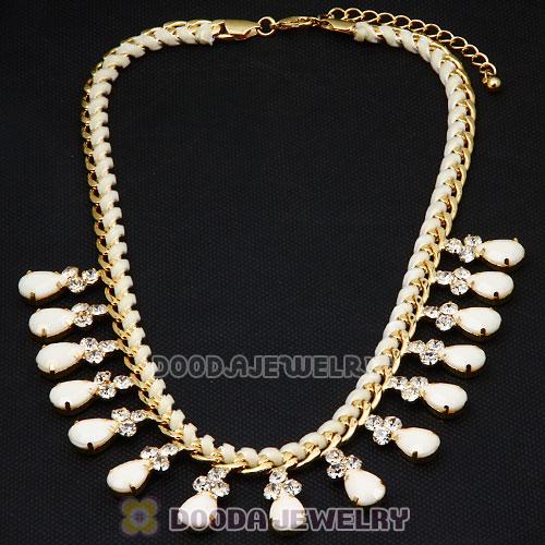 Resin Diamond Crystal Chunky Choker Bib Necklace