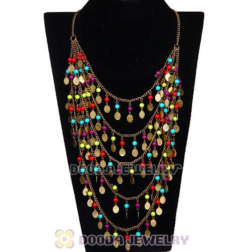 Multi Layer Beaded Bubble Bib Costume Jewelry Necklace Wholesale