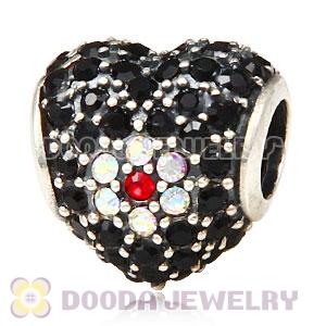 European Sterling Silver Shimmering Blossom With Austrian Crystal Charm