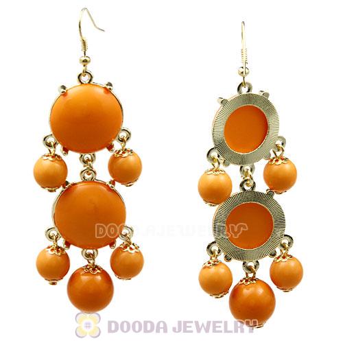 Fashion Gold Plated Yolk Yellow Resin Chandelier Bubble Earrings Wholesale