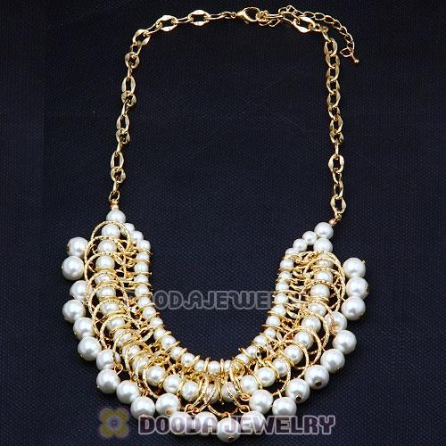 Luxury Imitation Pearl Bubble Bib Necklaces Wholesale