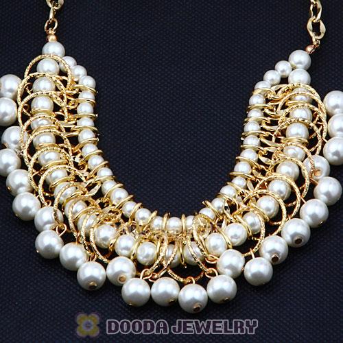Luxury Imitation Pearl Bubble Bib Necklaces Wholesale