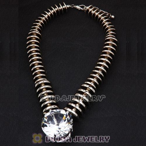 Big Rhinestone Crystal Diamond Chunky Chain Pendant Necklace Wholesale