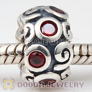 925 Sterling Silver European Style Charms with Stone