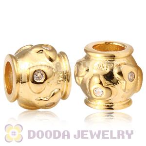 Gold Plated Love with Stone European Sterling Silver Beads