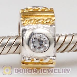 Gold Plated and Sterling Silver European Beads with Stone